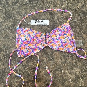 Bright swimwear night floral bikini top NEW